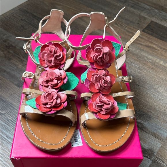 Kate Spade Columbus Floral Embellished Gladiator Sandals - Size 8.5 - Picture 3 of 9